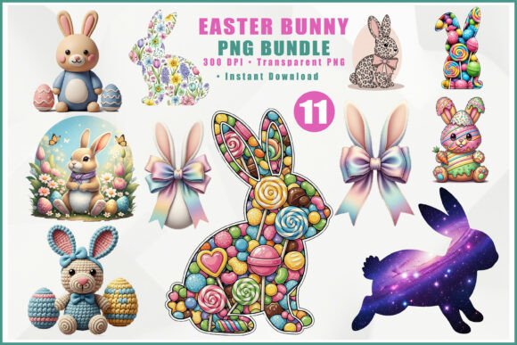 11 High-Quality Easter Bunny PNG Designs for Your Projects