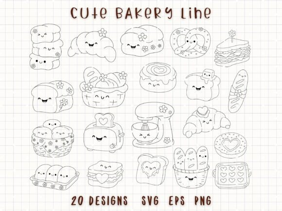 Bakery Clipart SVG: Hand Drawn Bread for Cozy Designs