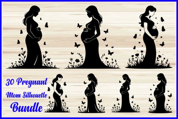 Celebrate Motherhood with the 30 Pregnant Mom Silhouette Bundle