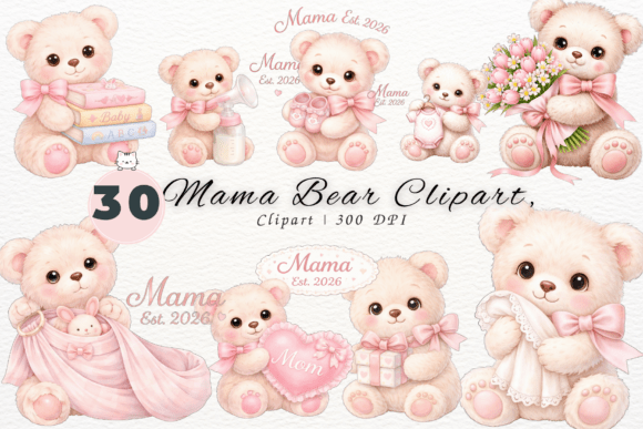Charming Bear Clipart: A Designer's Spring Asset