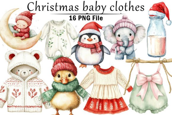 Christmas Baby Clothes Clipart: Cozy Designs for Your Projects