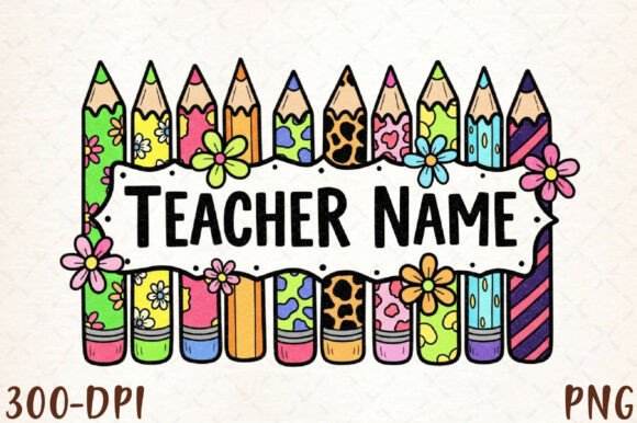 Designing Joyful Classroom Graphics with Custom Name Teacher Sublimation Png