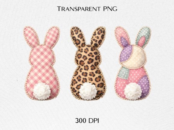 Easter Bunny Patchwork PNG: A Cozy Twist for Spring Designs