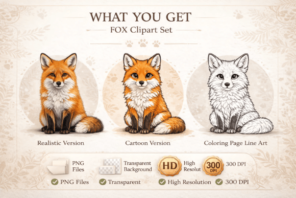 Fox Clipart Set Bundle: Your All-in-One Design Toolkit