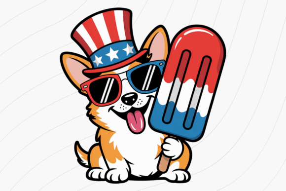 Patriotic Dog Popsicle PNG: A Playful Asset for Summer Campaigns
