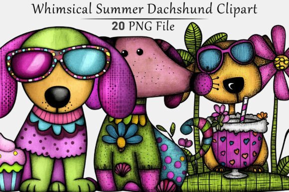 Whimsical Summer Dachshund Clipart: Creative Project Ideas